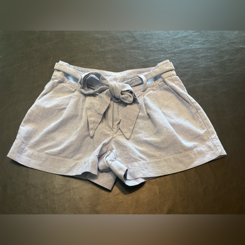 Vineyard Vines Light Blue Tie-Waist High-Rise Cotton Shorts size 00